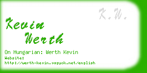 kevin werth business card